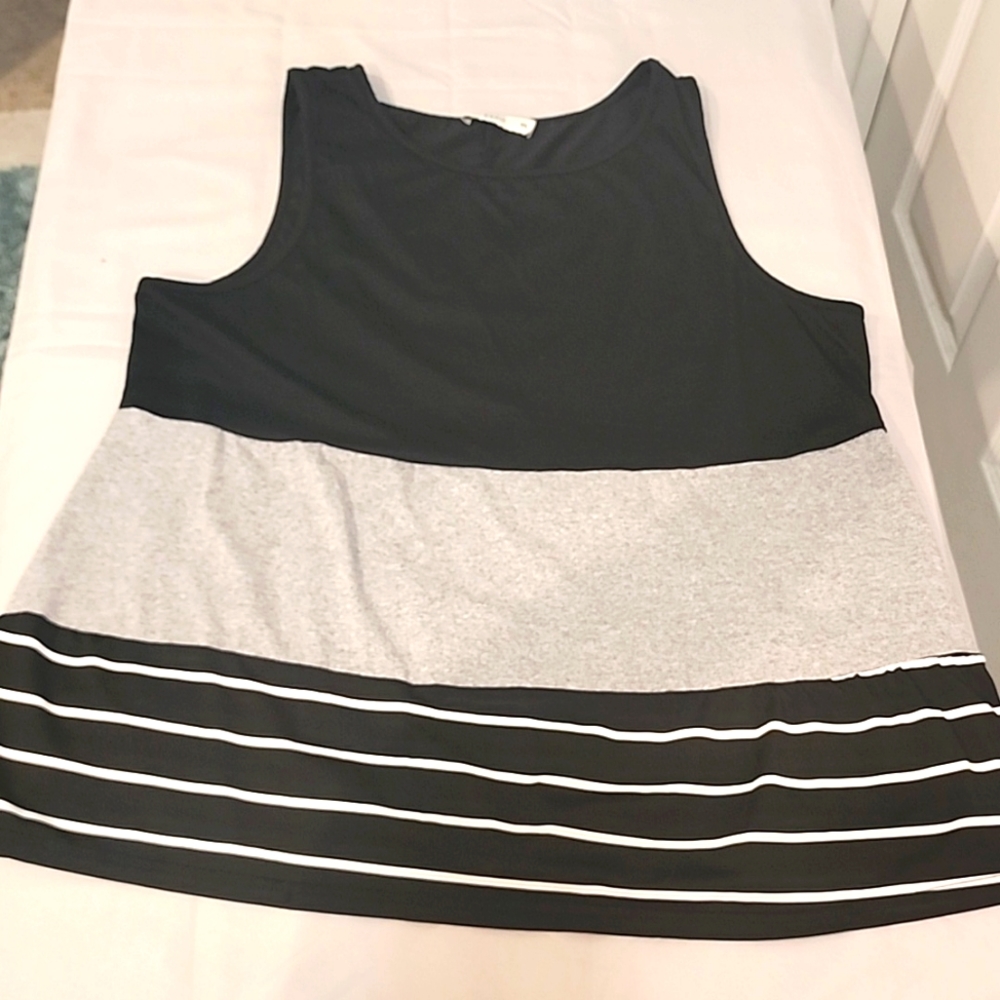 Black, grey & white tunic